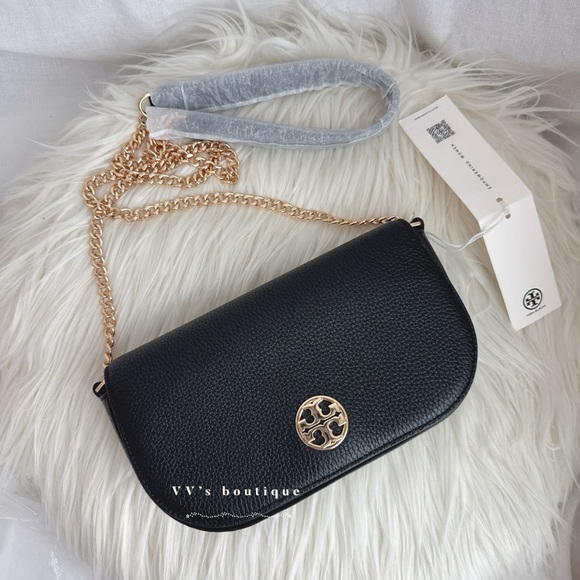 Tory Burch Handbags - NWT Tory Burch Chelsea Pebble Crossbody Bag Convertible Shoulder Black 153566